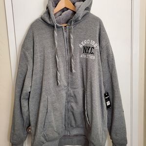 NWT Aeropostale Heather Grey Zip up sweater 3XL